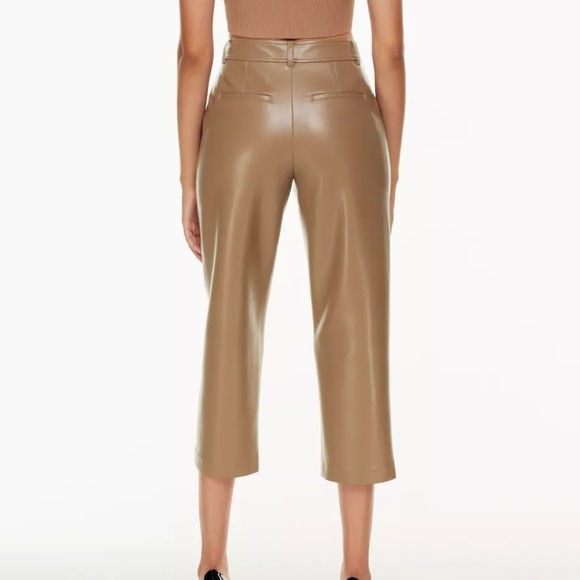 Aritzia Babaton Command Cropped Pant Mid-rise Vegan Leather Pants - Picture 3 of 12